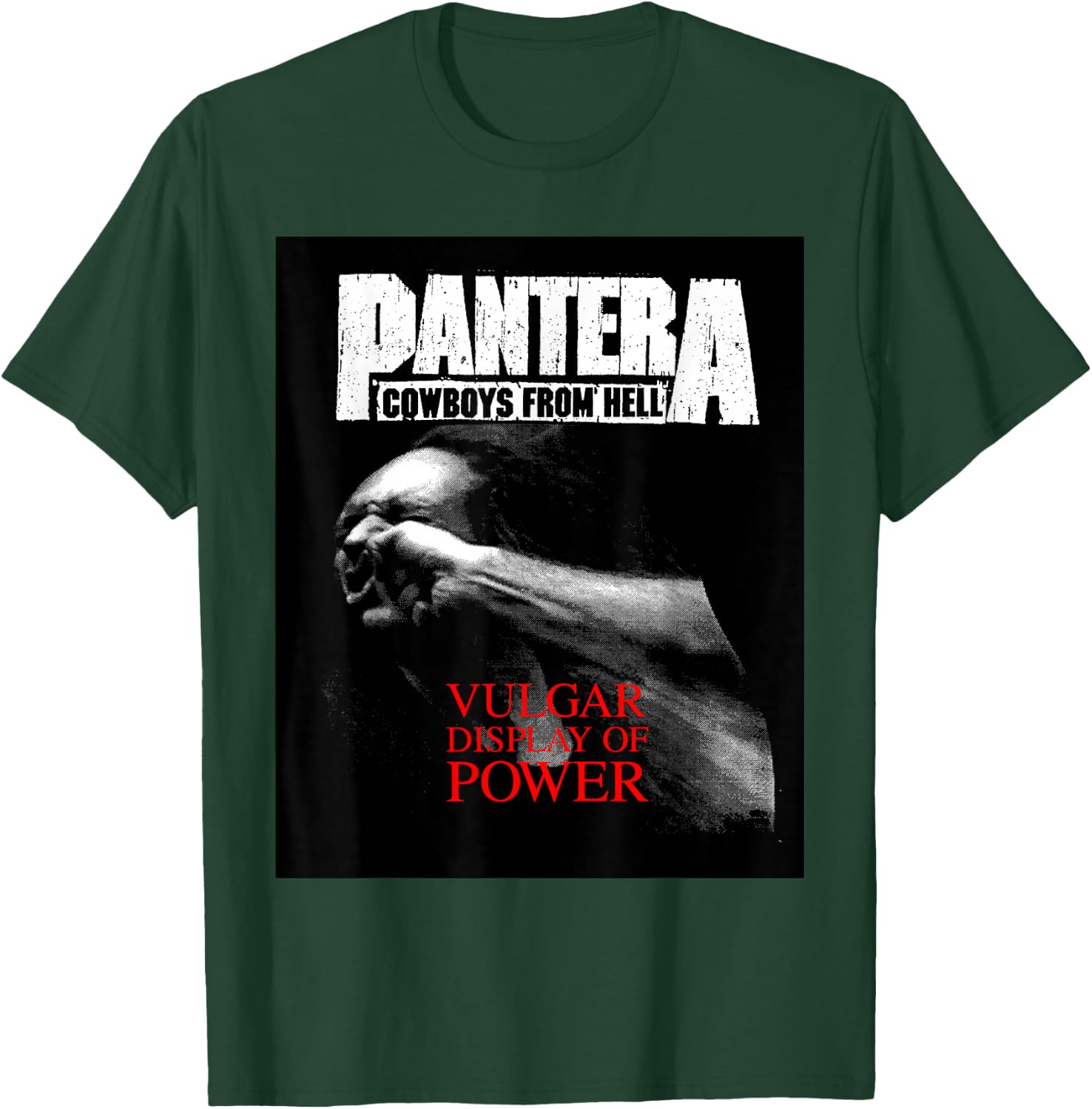 Pantera Official Vulgar Display Of Power - Black - Adult - Small - Short Sleeve - - Classic Fit - Music Theme - Cotton T-Shirt - T-Shirt | Forest