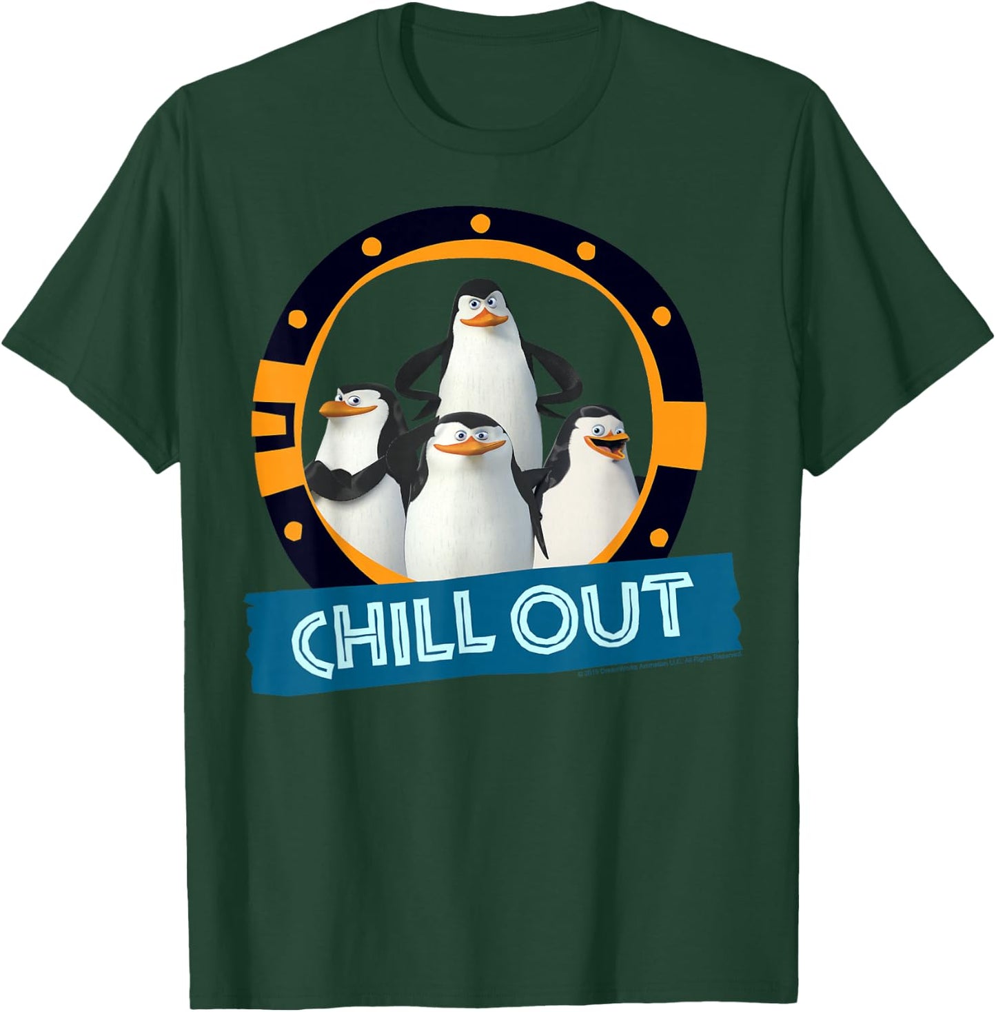 Madagascar Penguins Chill Out Text Poster T-Shirt - T-Shirt | Forest