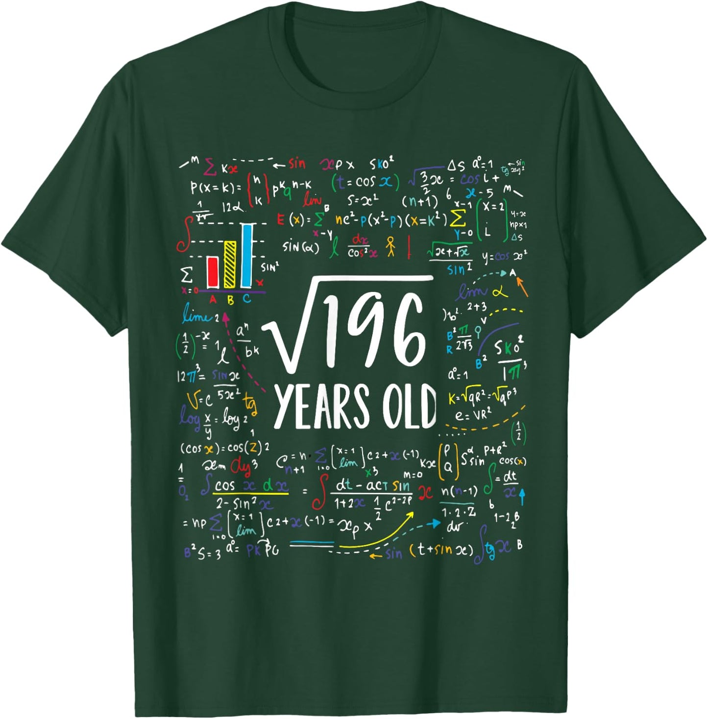 Square Root of 196 14th Birthday 14 Year Old Gifts Math Bday T-Shirt - T-Shirt | Forest