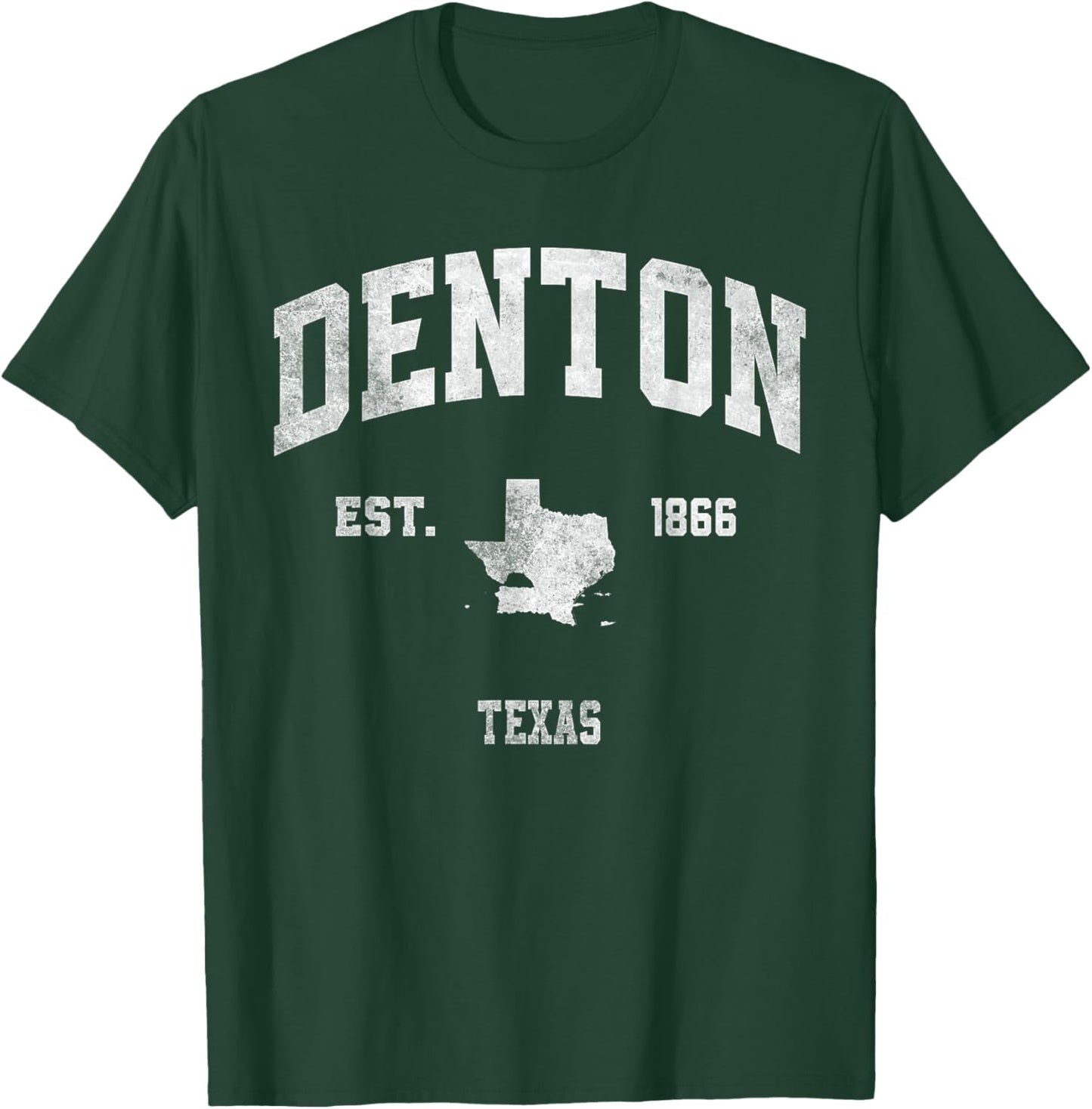 Denton Texas TX Athletic Throwback Souvenir T-Shirt - T-Shirt | Forest