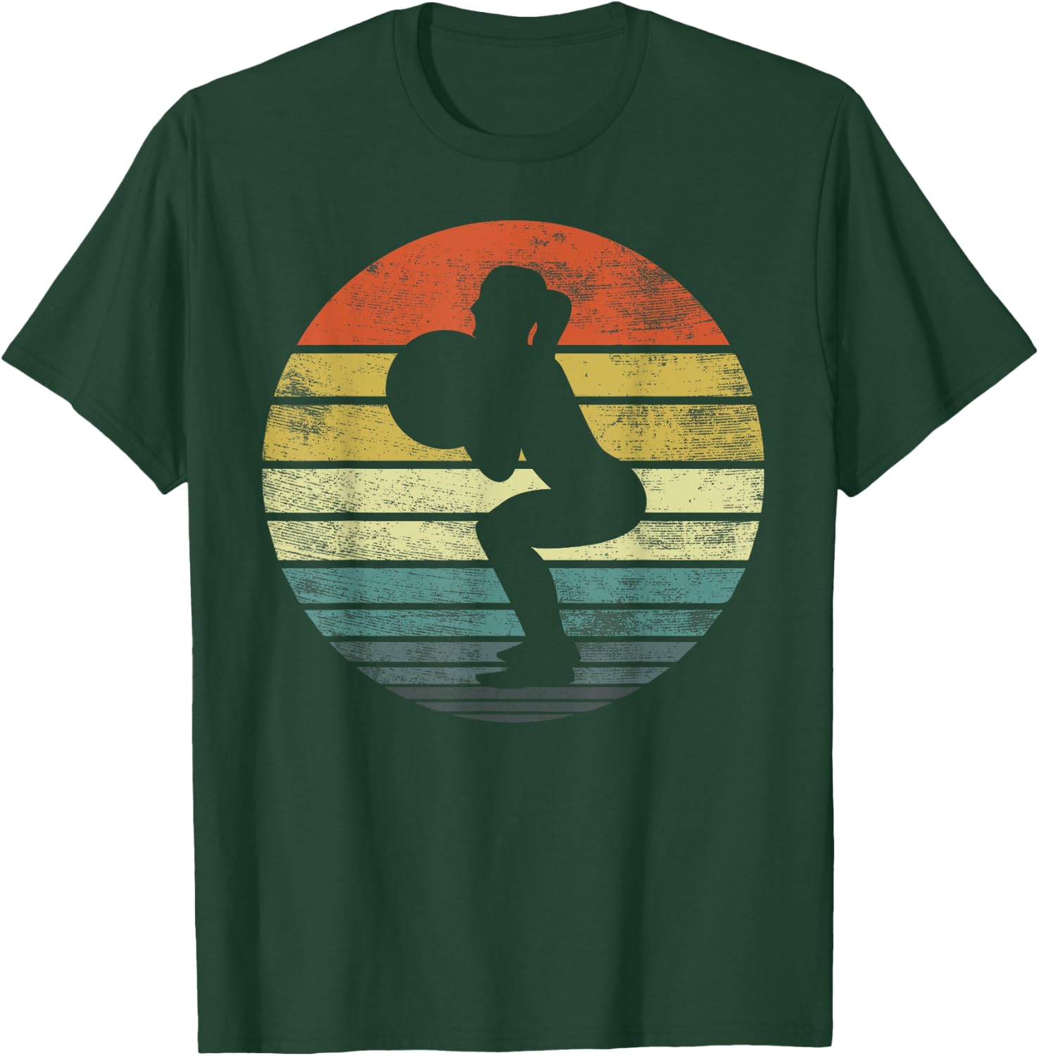 Powerlifting Gifts Weightlifting Retro Vintage Fitness Gym T-Shirt - T-Shirt | Forest