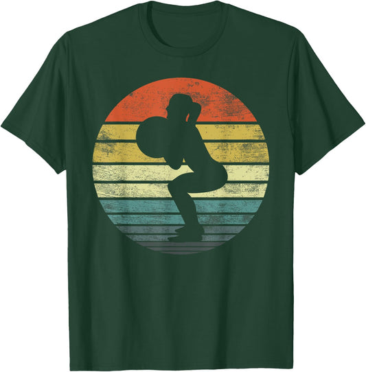 Powerlifting Gifts Weightlifting Retro Vintage Fitness Gym T-Shirt - T-Shirt | Forest