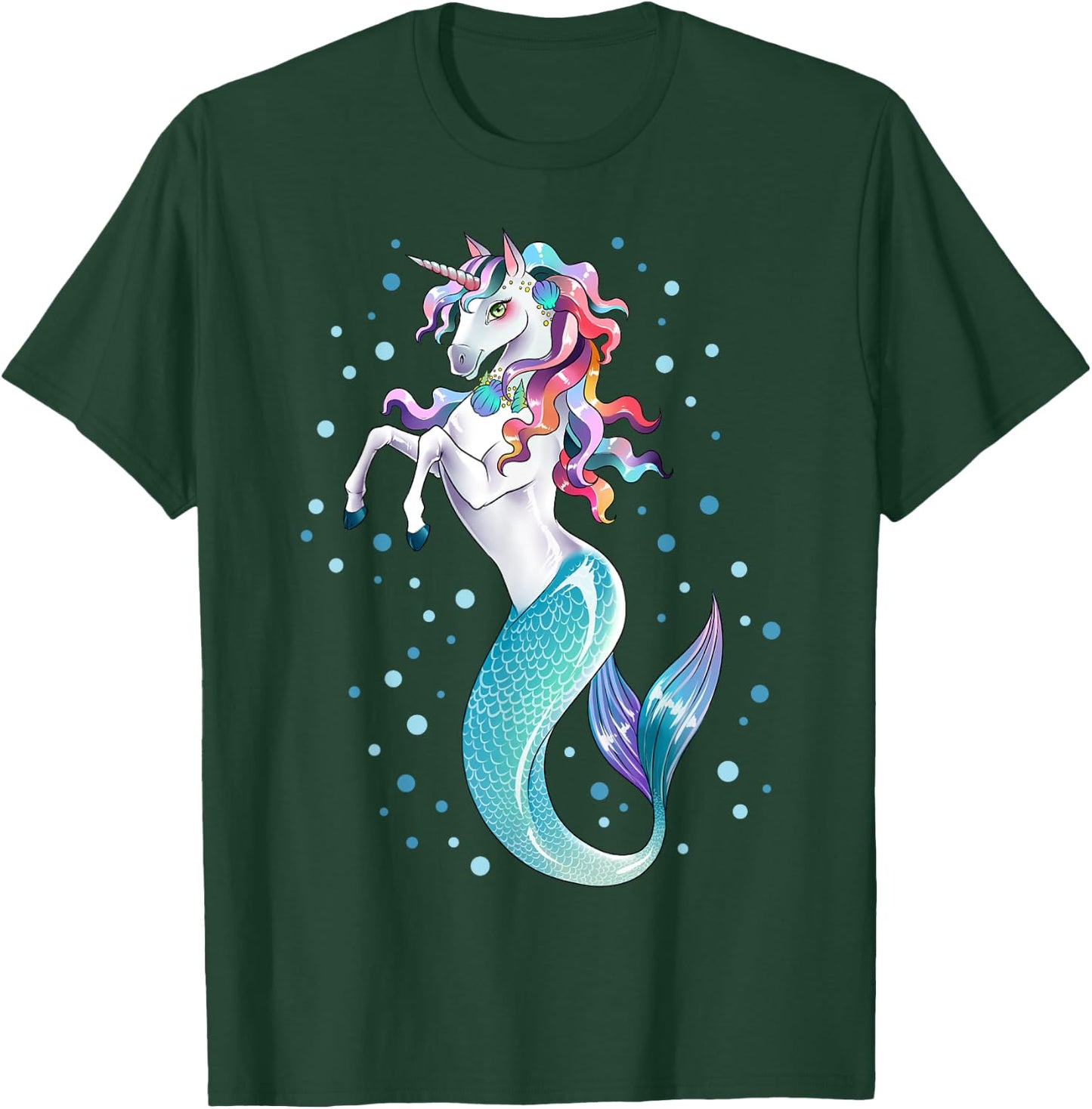 Unicorn Mermaid Mermicorn Girls Kids Women Rainbow Gifts T-Shirt - T-Shirt | Forest