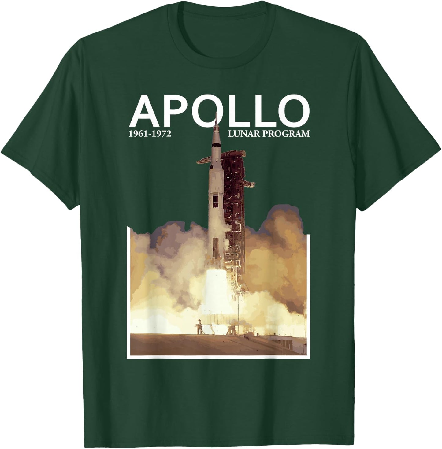 Apollo Lunar Gift Saturn V Rocket Moon Landing T-Shirt - T-Shirt | Forest
