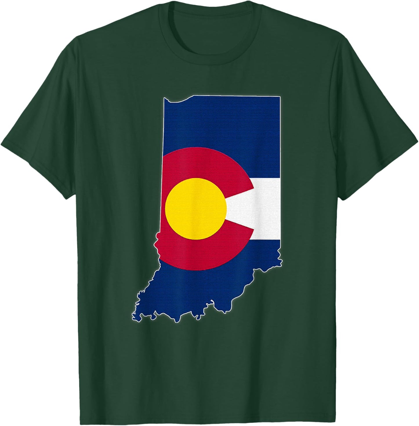 INDIANA STATE MAP COLORADO CO Flag Roots Men Women Gift T-Shirt - T-Shirt | Forest