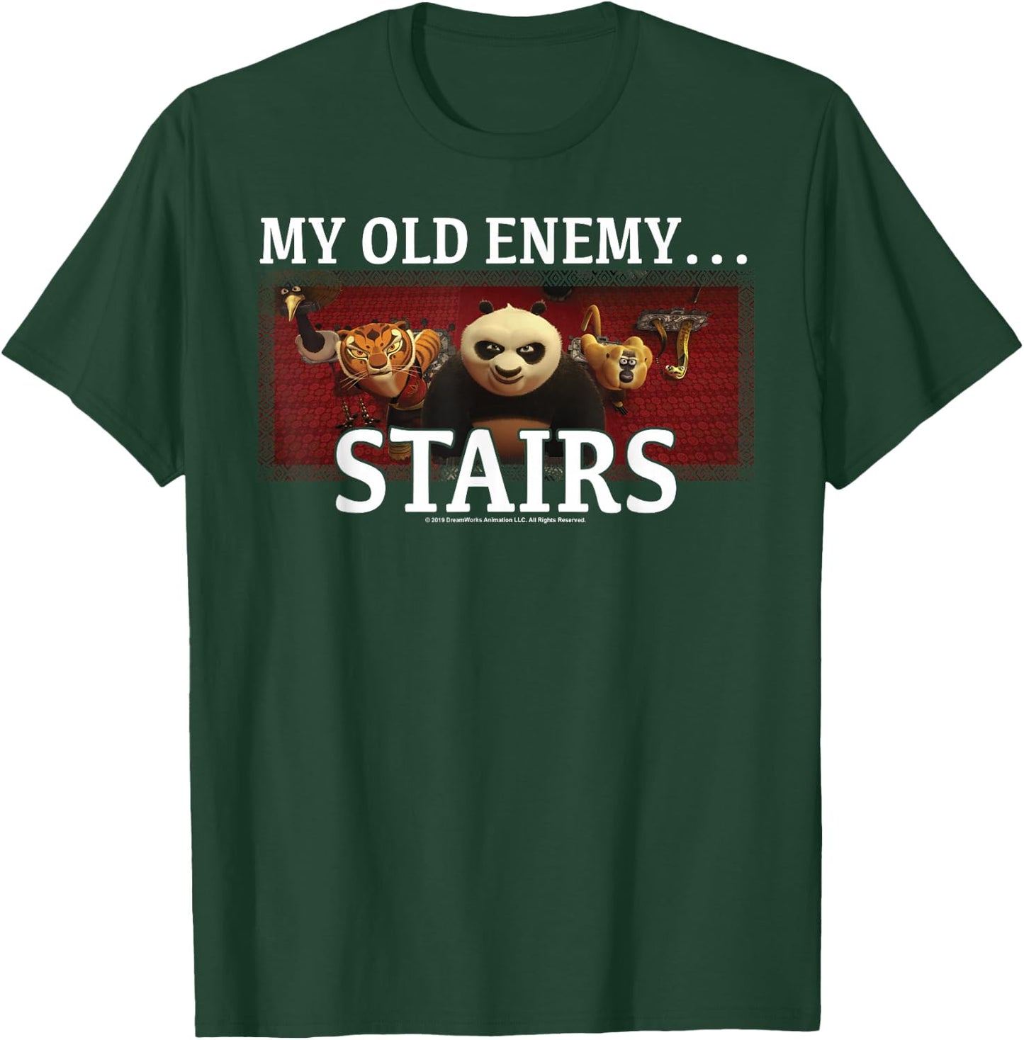 Kung Fu Panda My Old Enemy...Stairs Group Shot Portrait T-Shirt - T-Shirt | Forest