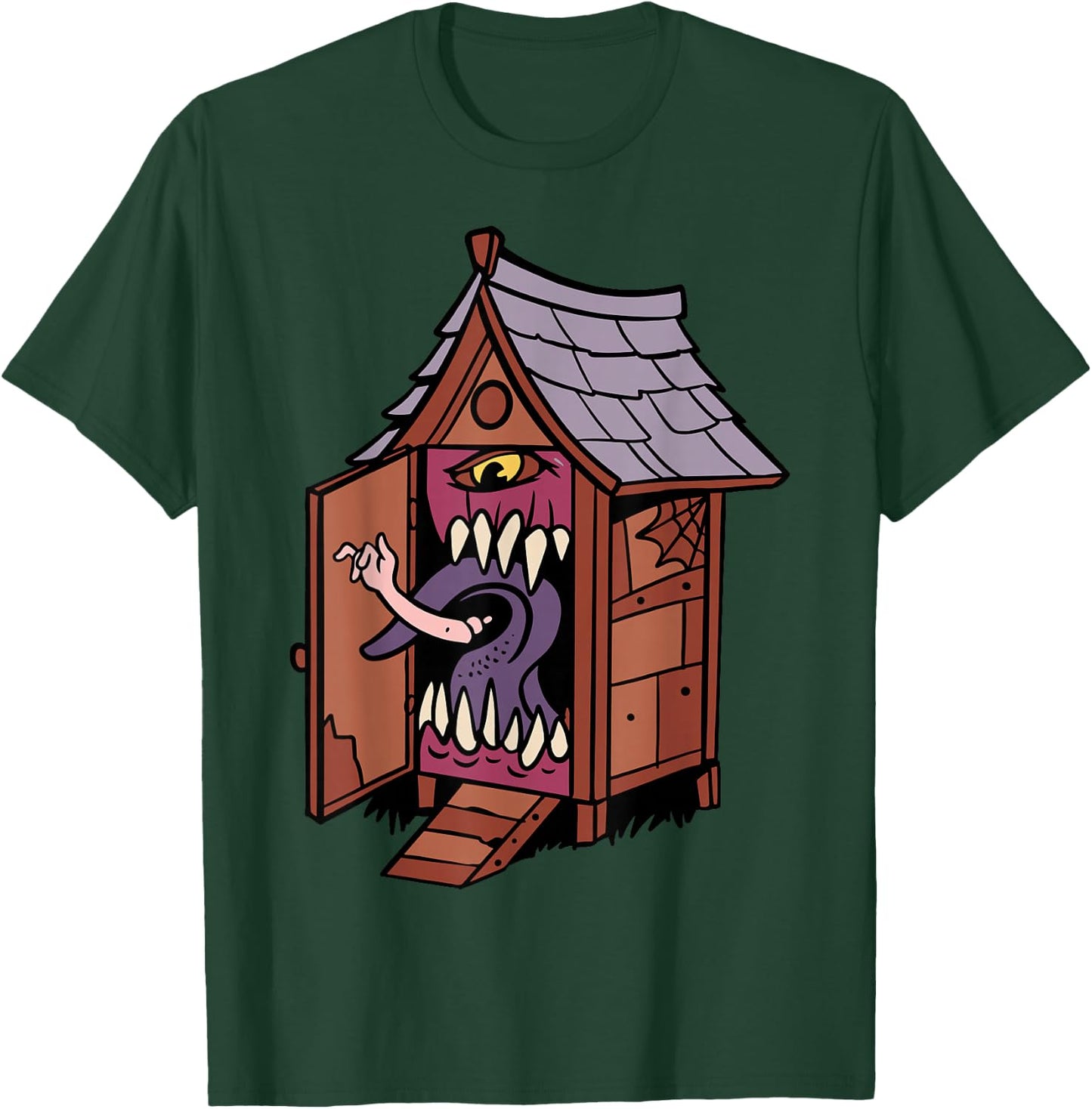 Monster House Design With Giant Eye And Quirky Features T-Shirt - T-Shirt | Forest