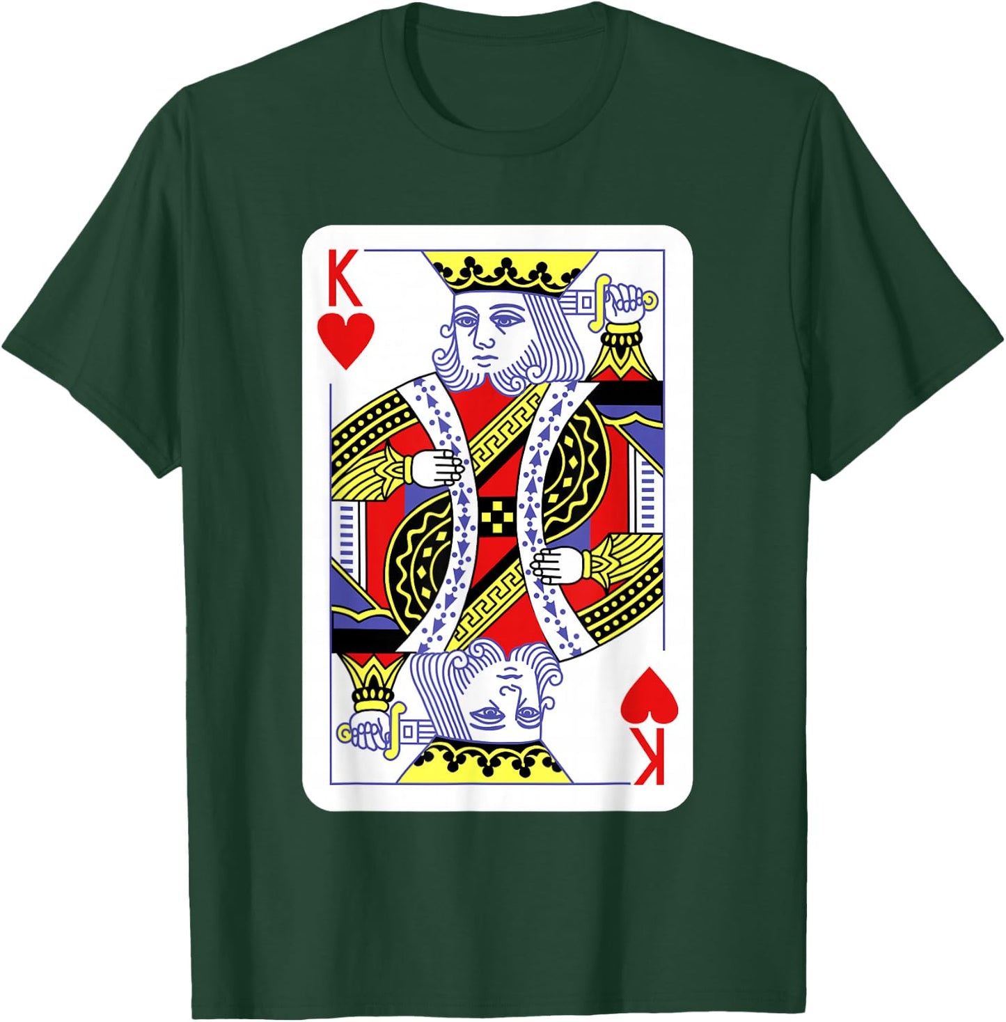 King of Hearts Playing Cards Halloween Costume Casino Easy T-Shirt - T-Shirt | Forest
