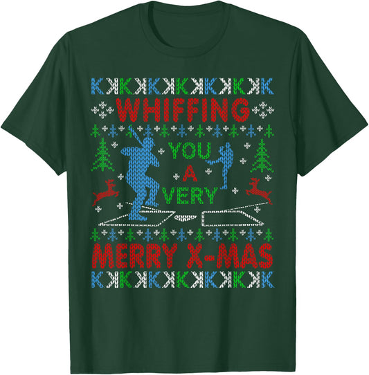 Baseball Pitching Funny Ugly Christmas Sweater Party Shirt T-Shirt - T-Shirt | Forest