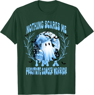 Halloween Prostate Cancer Nothing Scares Me Boo Blue Ribbon T-Shirt - T-Shirt | Forest