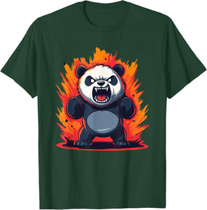 Panda Looking Angry Graphic Funny Panda Kawaii T-Shirt - T-Shirt | Forest