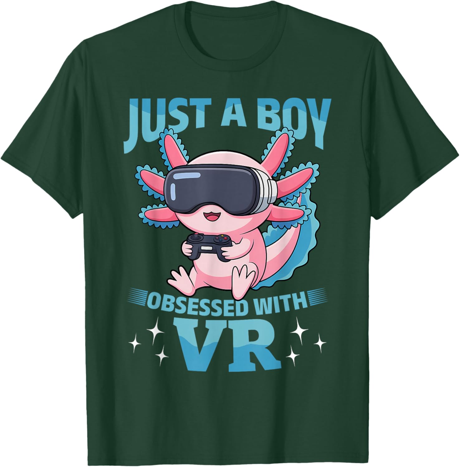 Gaming Axolotl VR Gamer T-Shirt - T-Shirt | Forest