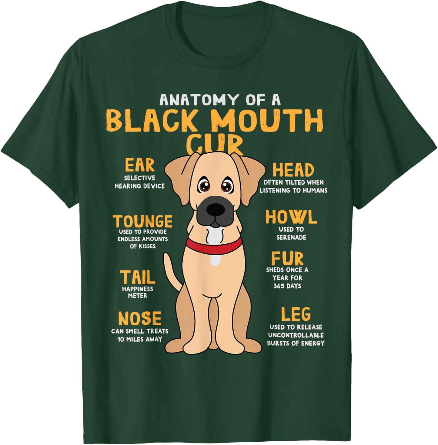 Black Mouth Cur Funny Anatomy Gift Black Mouth Cur T-Shirt - T-Shirt | Forest