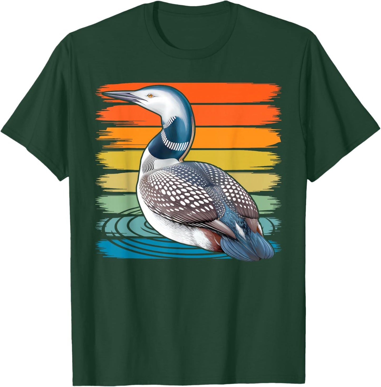 Faded Loon Earthy Design with Retro Colors T-Shirt - T-Shirt | Forest