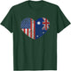 USA Australia Heart - Dual Citizenship T-Shirt - T-Shirt | Forest