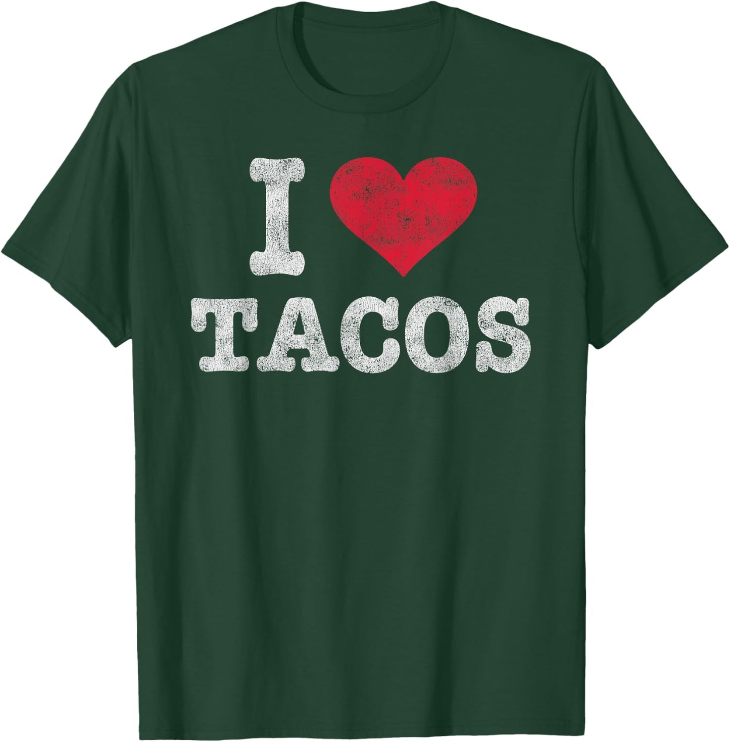 Trendy Vintage I Love Tacos Gift T-Shirt - T-Shirt | Forest