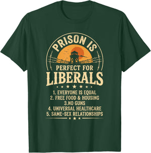 Vintage Prison is Perfect for Liberals Quote Women T-Shirt - T-Shirt | Forest
