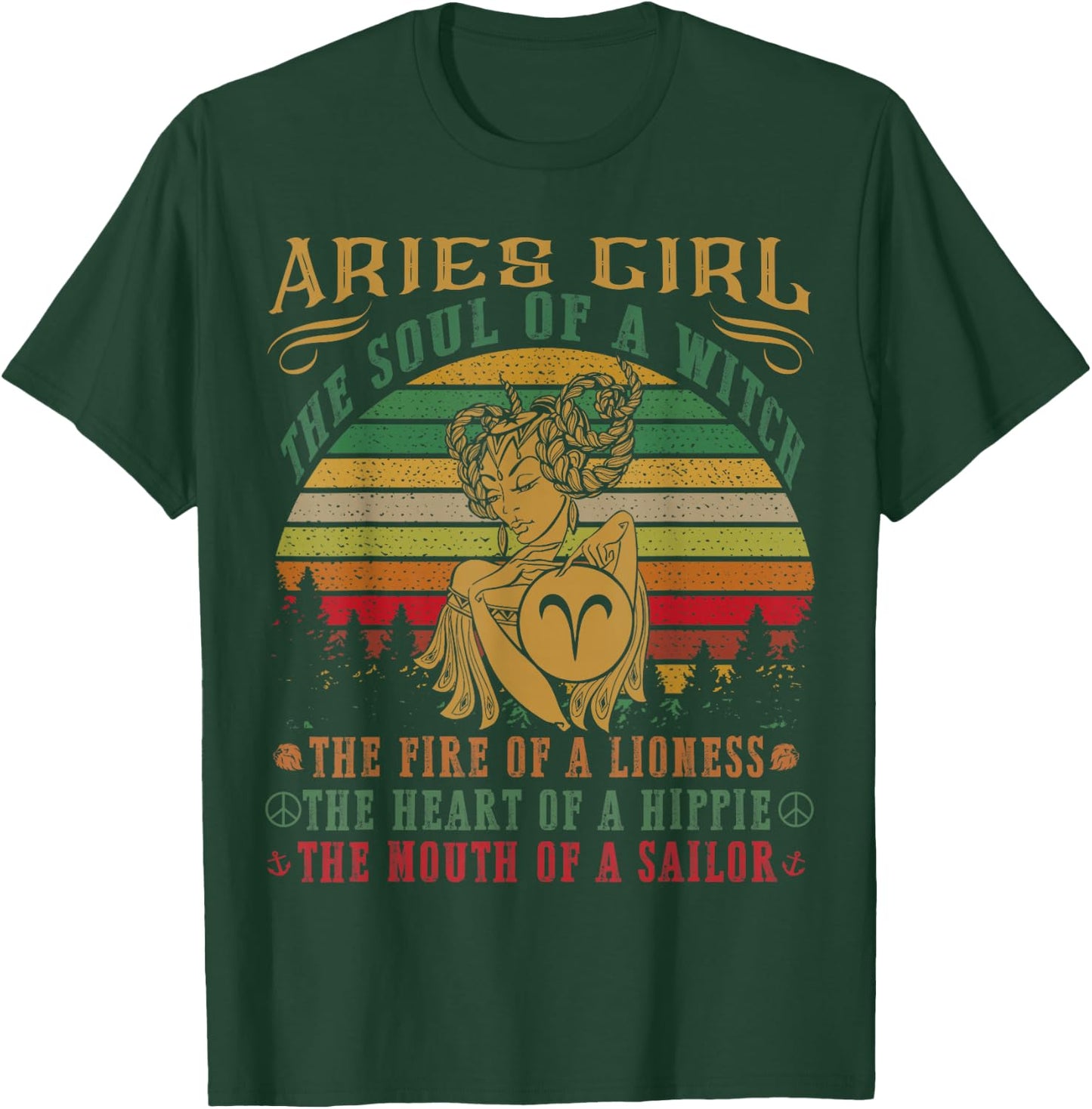 Aries girl the soul of a witch mouth of a sailor T-Shirt - T-Shirt | Forest