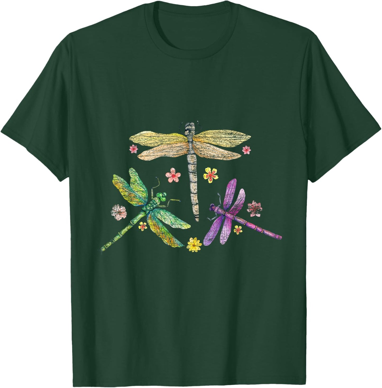 Dragonfly Shirts -Adults Black Modern Dragonfly T-Shirt - T-Shirt | Forest