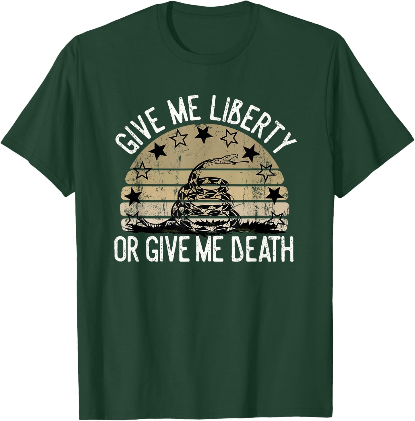 Vintage Give Me Liberty Or Give Me Death Men Women Gift T-Shirt - T-Shirt | Forest
