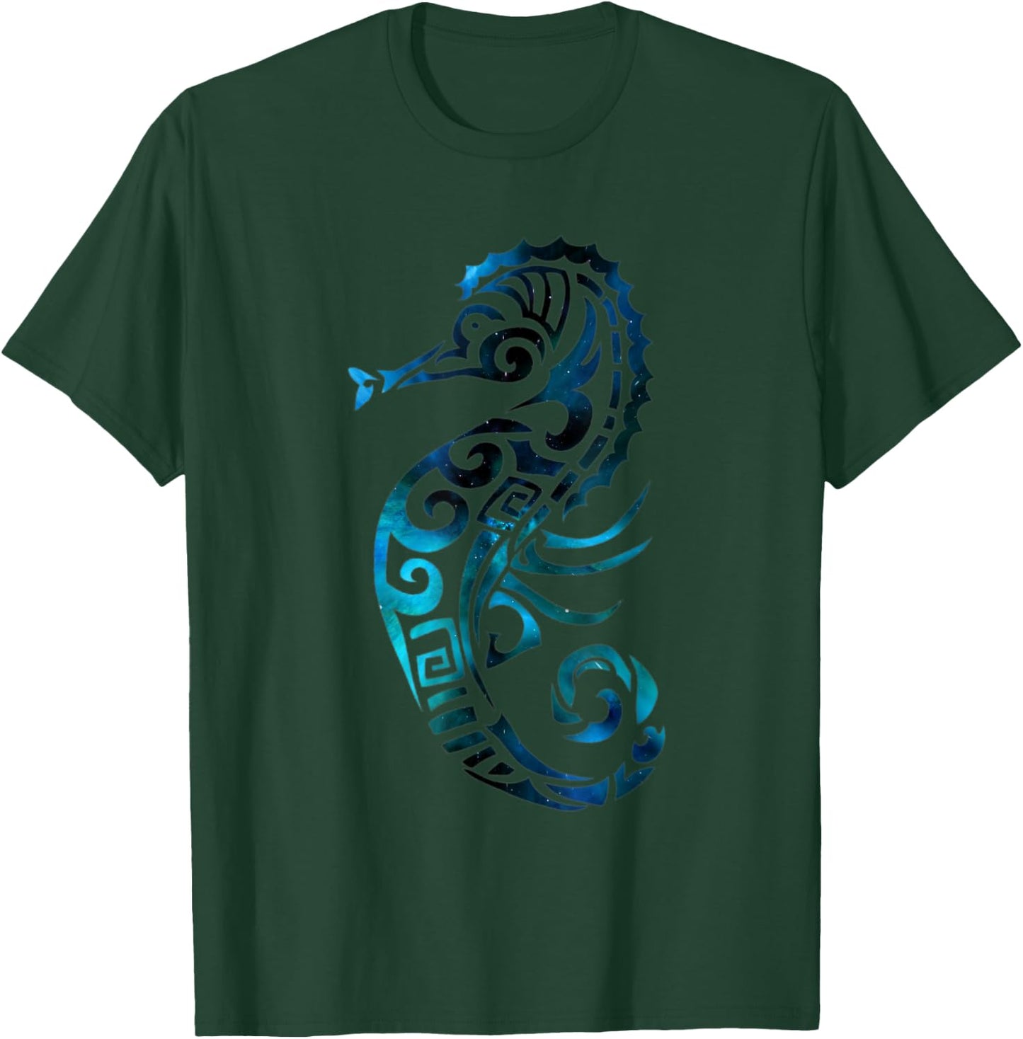 Turquoise seahorse ocean design T-Shirt - T-Shirt | Forest