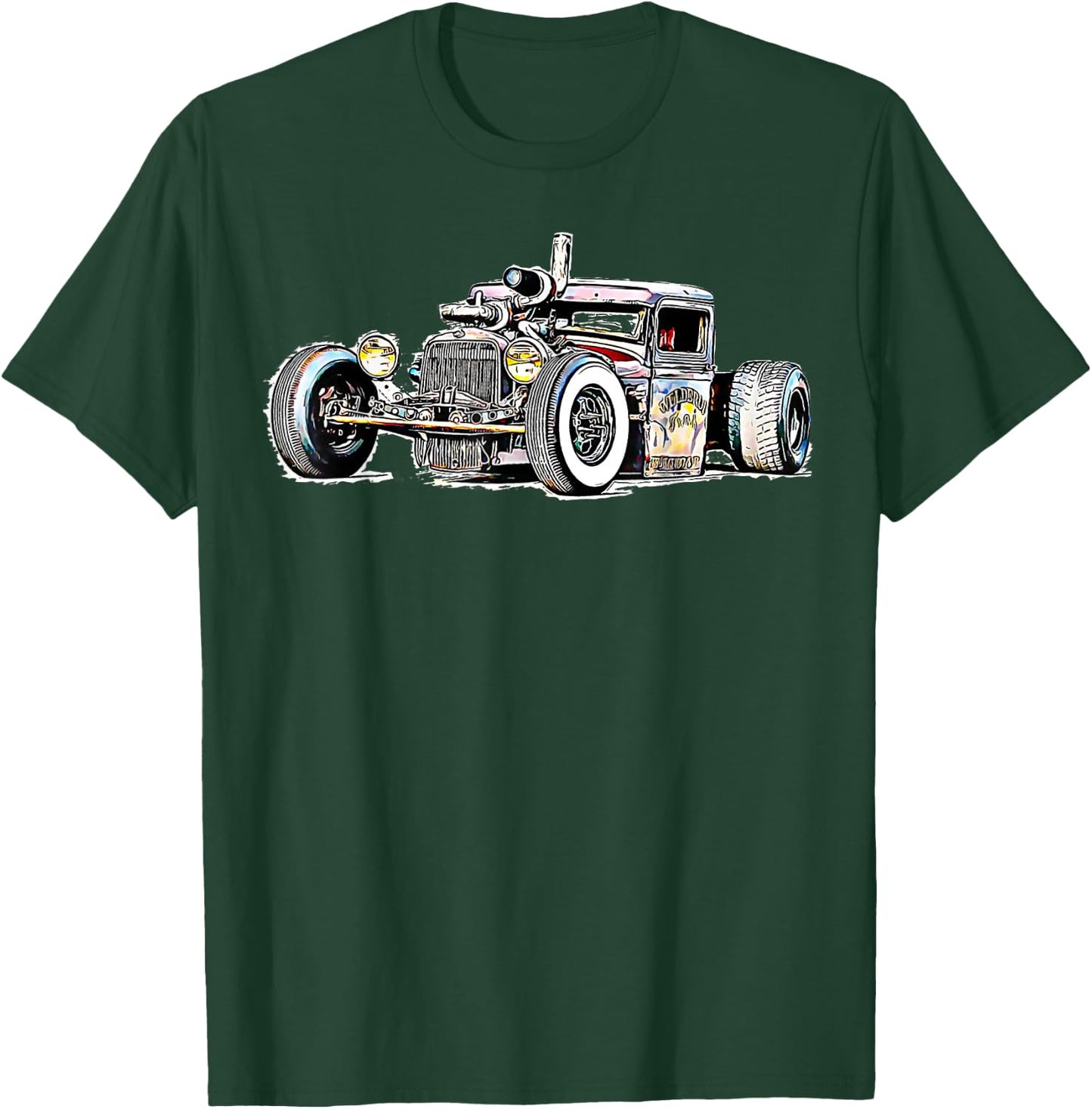 Rust Bucket Outline Rat Rod Hot Rod Diesel T-Shirt - T-Shirt | Forest