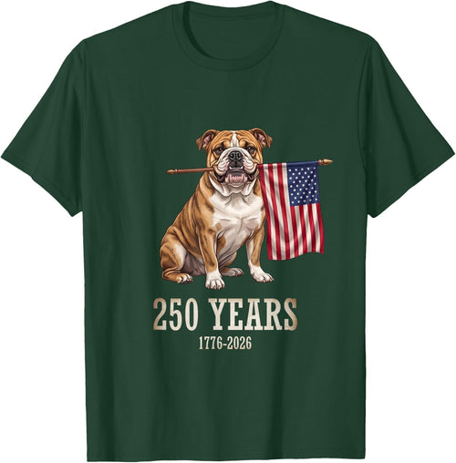 English Bulldog American Flag 250 Years Patriotic Dog Lovers