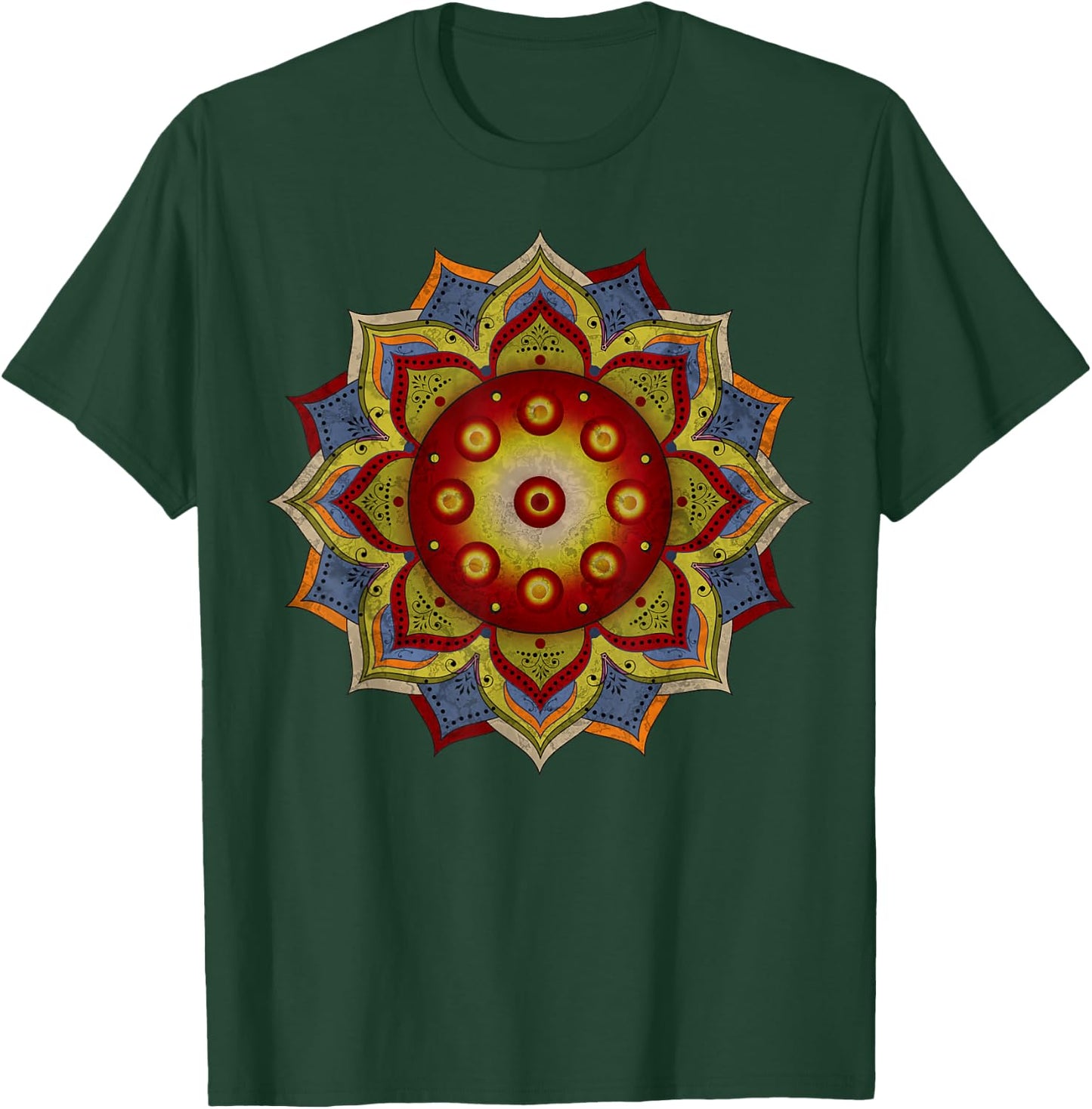 Handpan - Hang Drum Mandala - natural colored T-Shirt - T-Shirt | Forest
