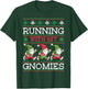 Running With My Gnomies Funny Run Christmas Family Runner T-Shirt - T-Shirt | Forest
