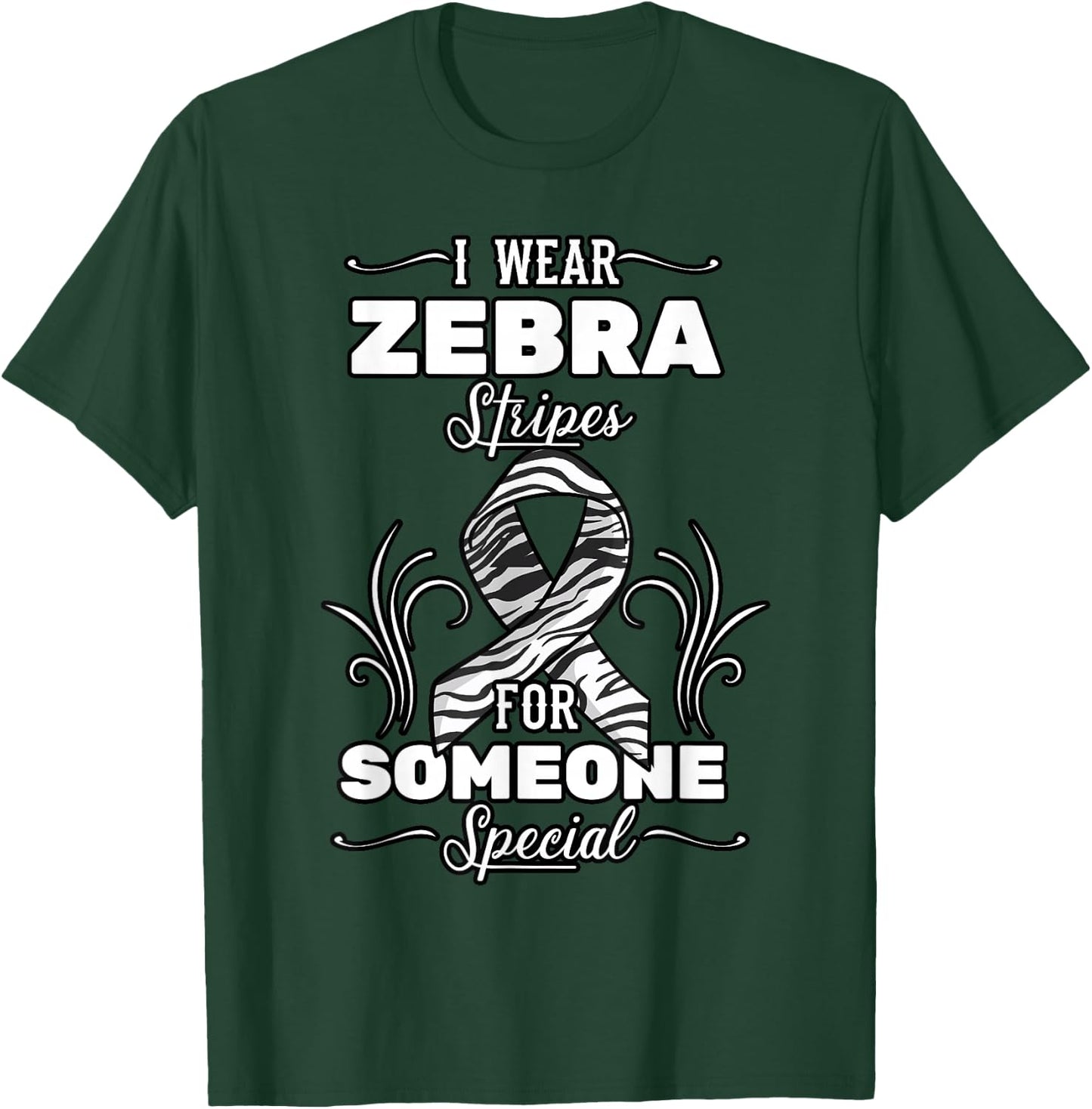I Wear Zebra Stripes For Someone Special Carcinoid Cancer T-Shirt - T-Shirt | Forest