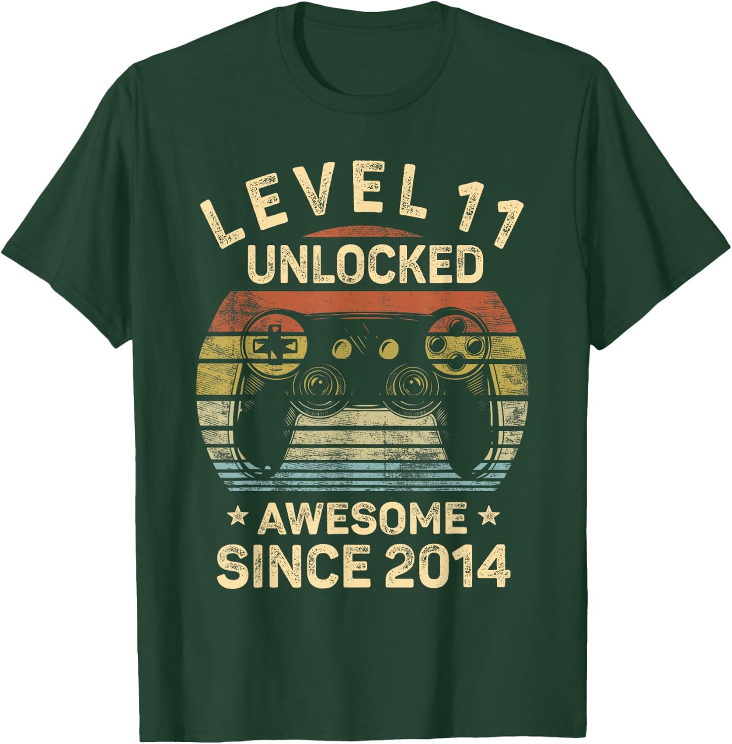 Level 11 Unlocked 11th Birthday 11 Year Old Gifts Gamer Bday T-Shirt - T-Shirt | Forest