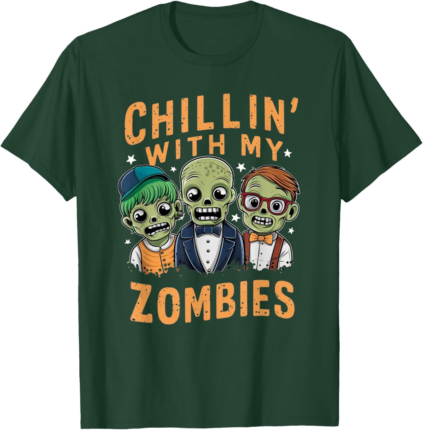 Chillin With My Zombies Cute Zombie T-Shirt - T-Shirt | Forest