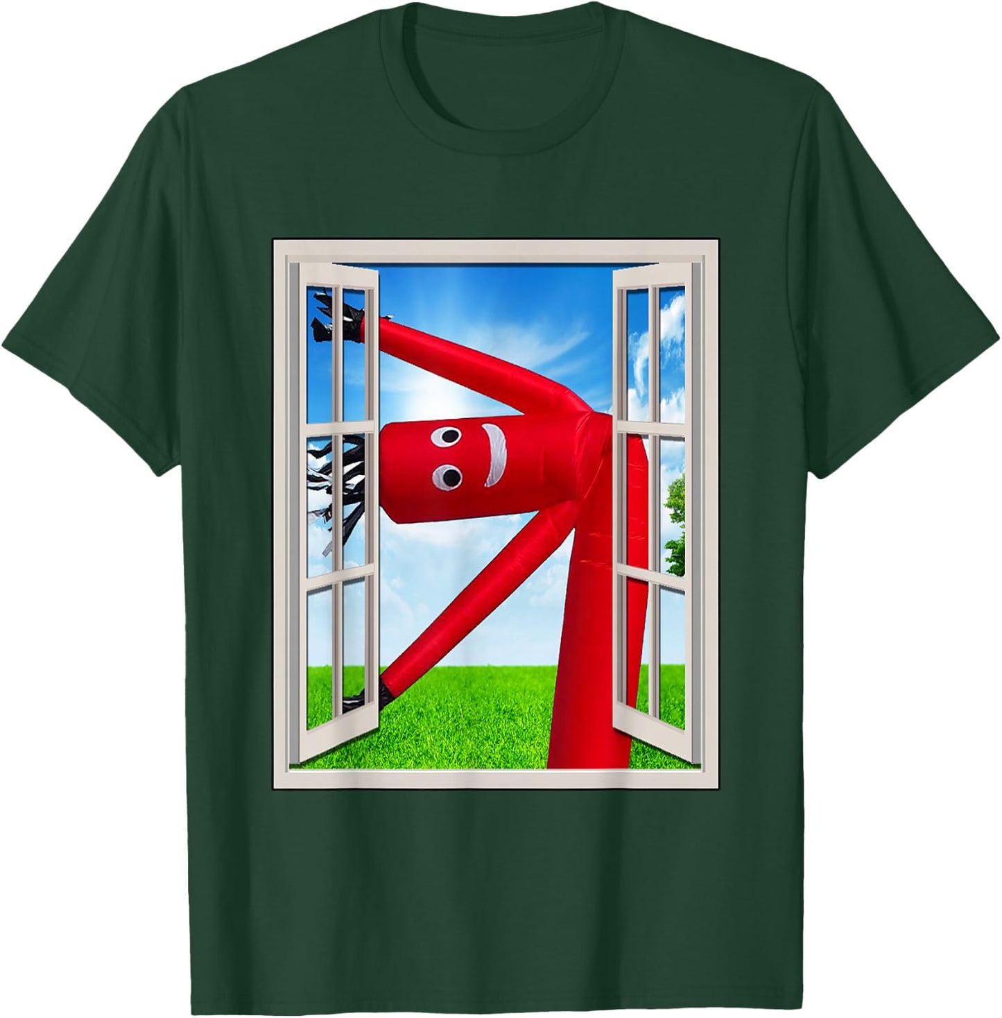 Wacky Waving Inflatable Tube Man Air Dancer in Window T-Shirt - T-Shirt | Forest