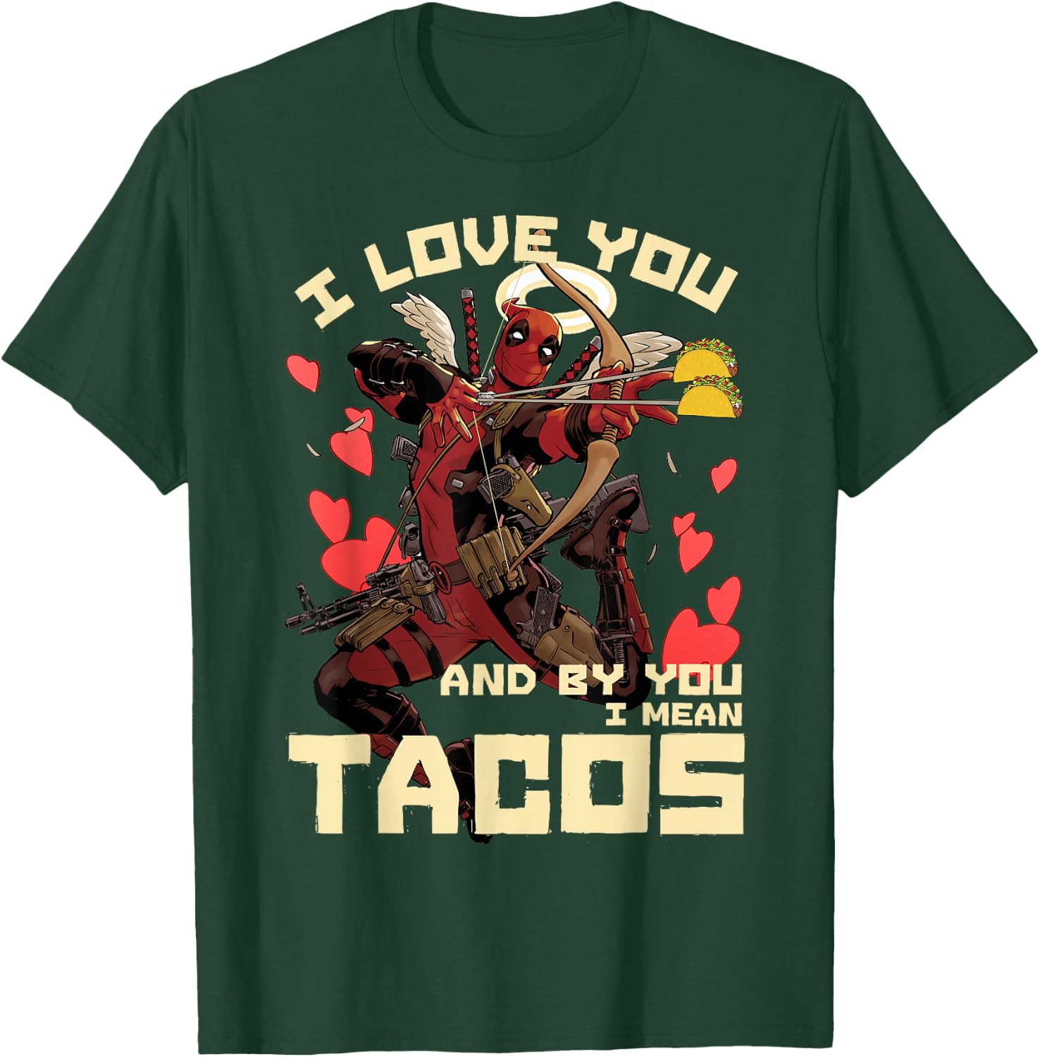 Marvel Deadpool Cupid Love for Tacos Graphic T-Shirt - T-Shirt | Forest
