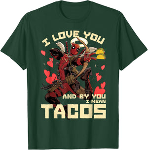 Marvel Deadpool Cupid Love for Tacos Graphic T-Shirt - T-Shirt | Forest