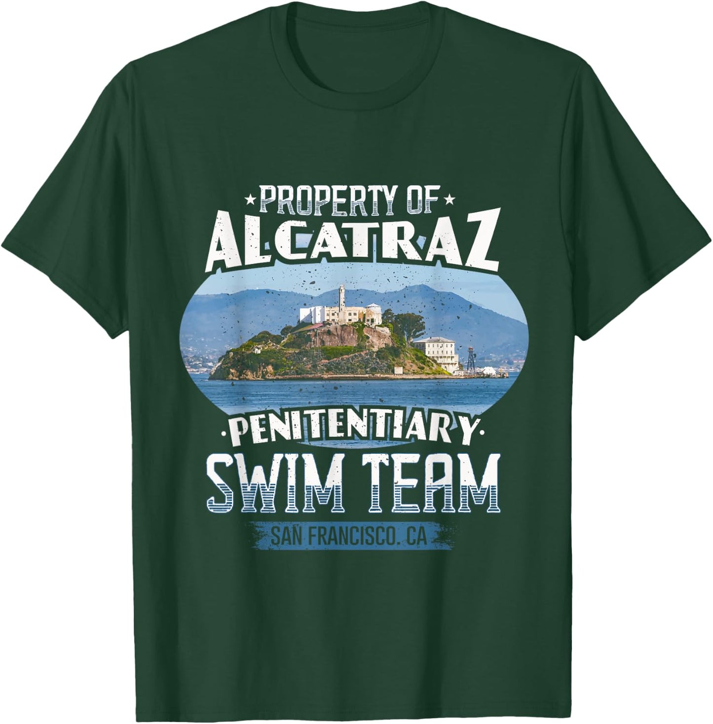 Funny Swimming Alcatraz Swim Team T-Shirt - T-Shirt | Forest
