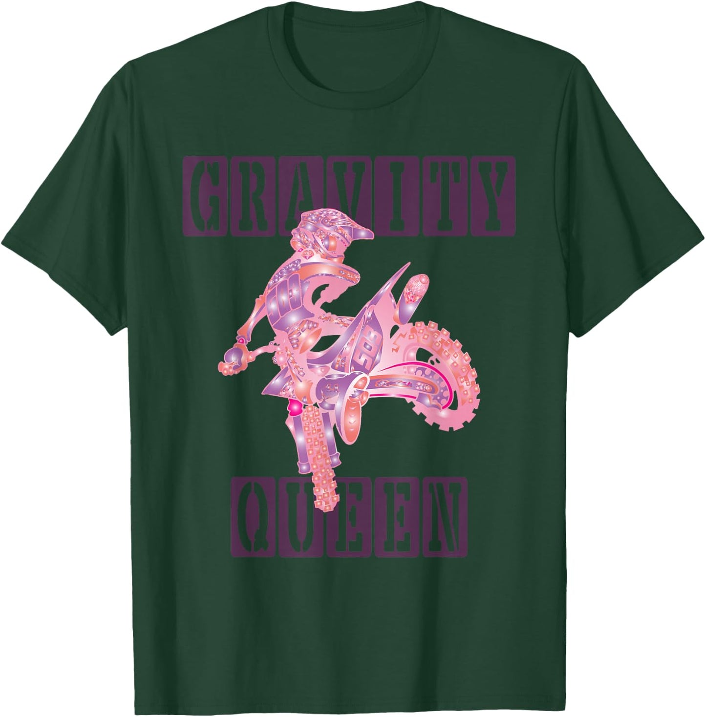 Dirt Bike Rider | Gravity Check | Motocross | Gravity Queen T-Shirt - T-Shirt | Forest