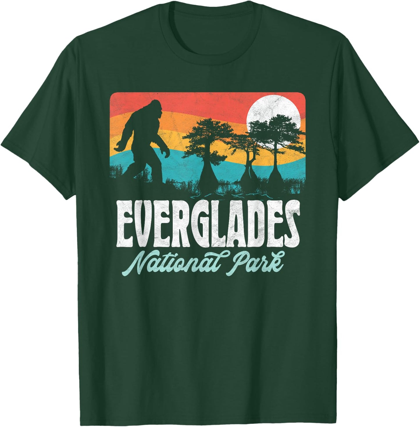 Everglades National Park Florida Bigfoot Swamp Ape & Trees T-Shirt - T-Shirt | Forest