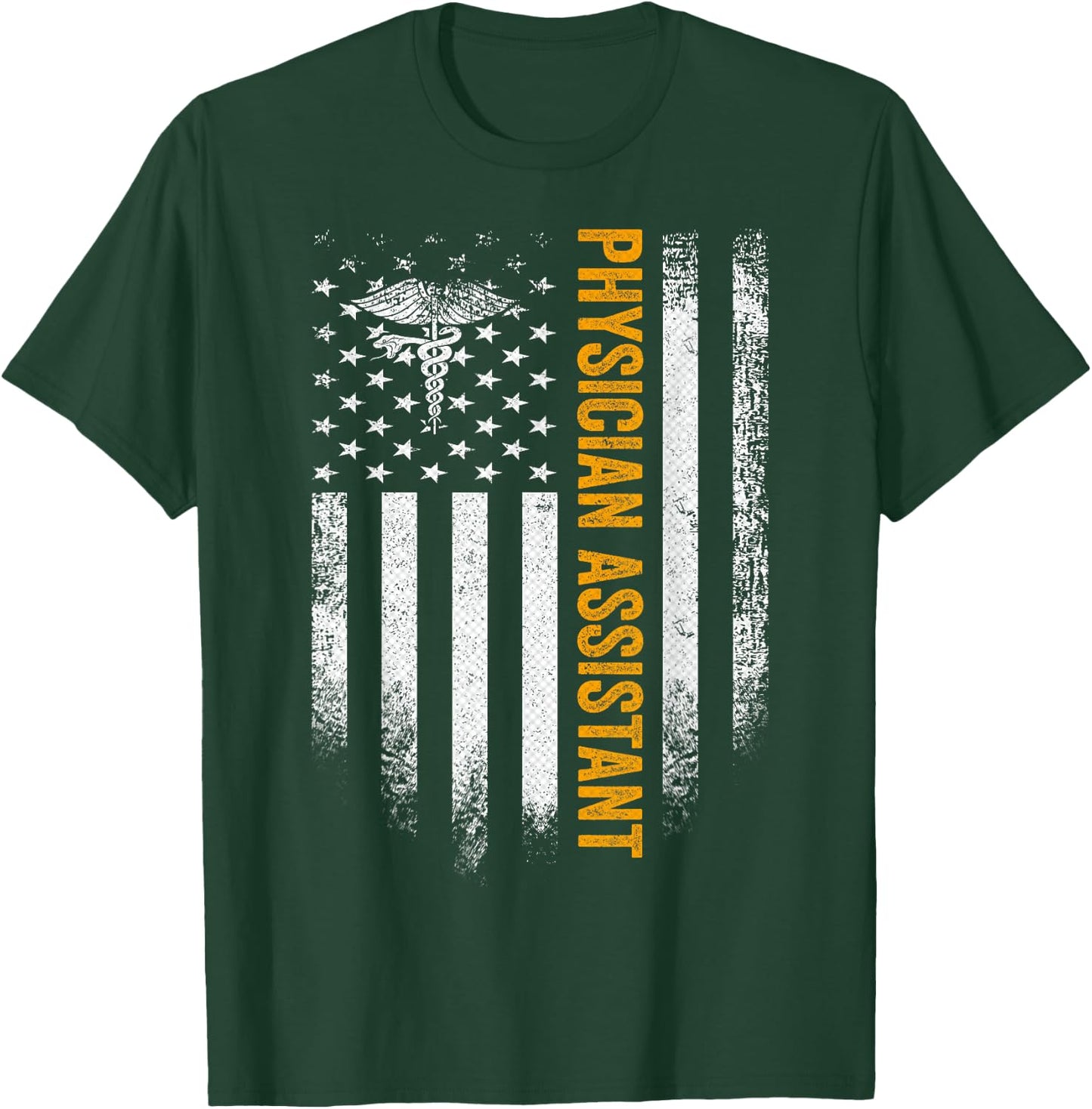 Vintage USA Physician Assistant American Flag T-Shirt - T-Shirt | Forest