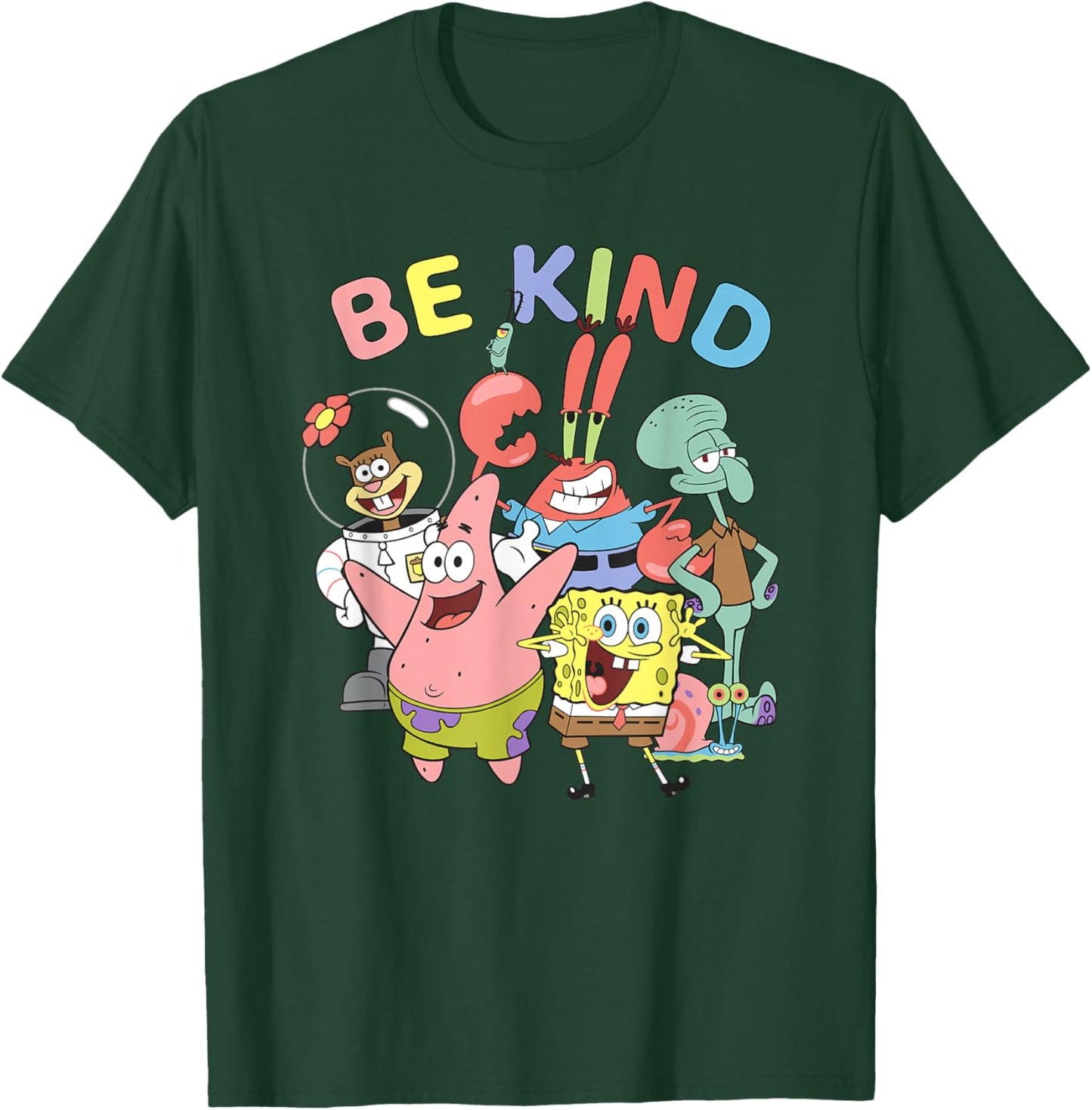 Spongebob Squarepants Be Kind Bikini Bottom Crew T-Shirt - T-Shirt | Forest