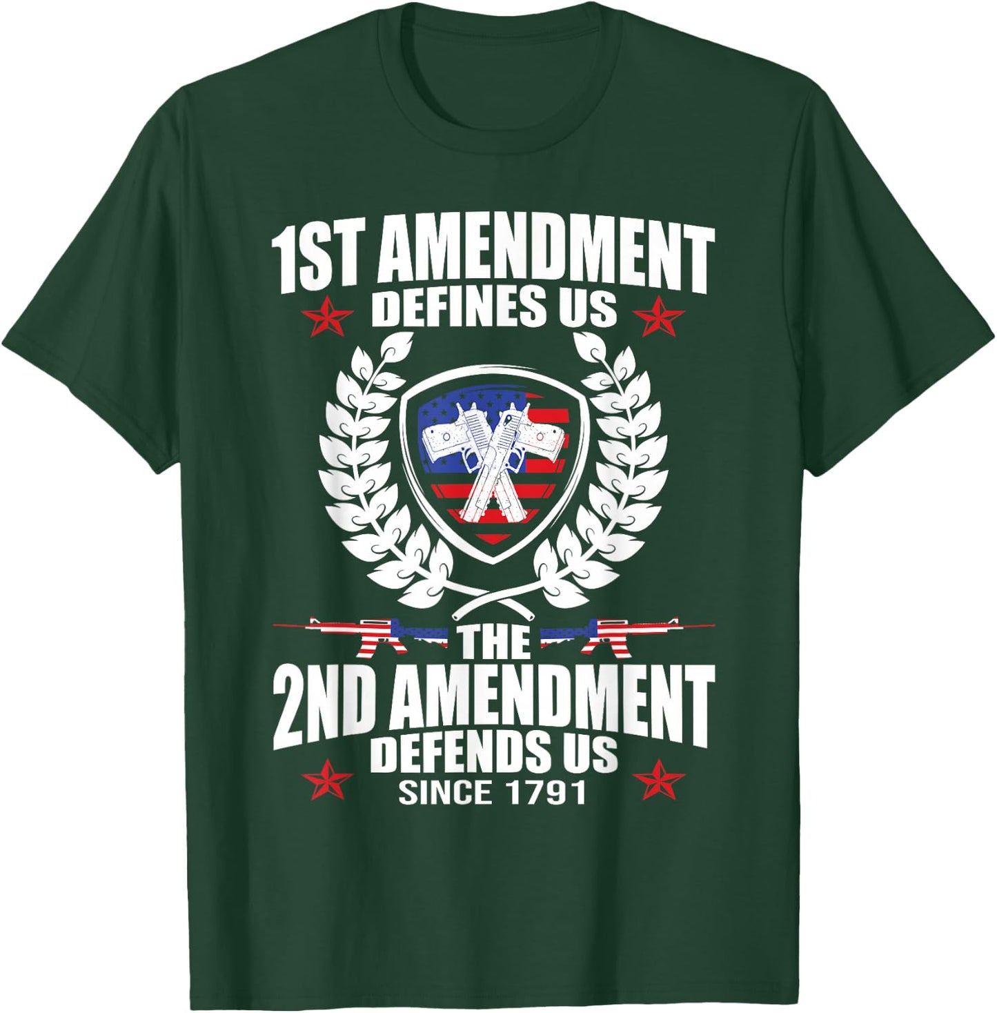 First Amendment Defines Us The Second Defends Gun Te T-Shirt - T-Shirt | Forest