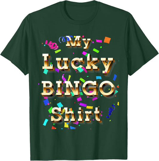 Lucky Bingo Night Shirt Good Luck Charm for Grandma Gamblers T-Shirt - T-Shirt | Forest