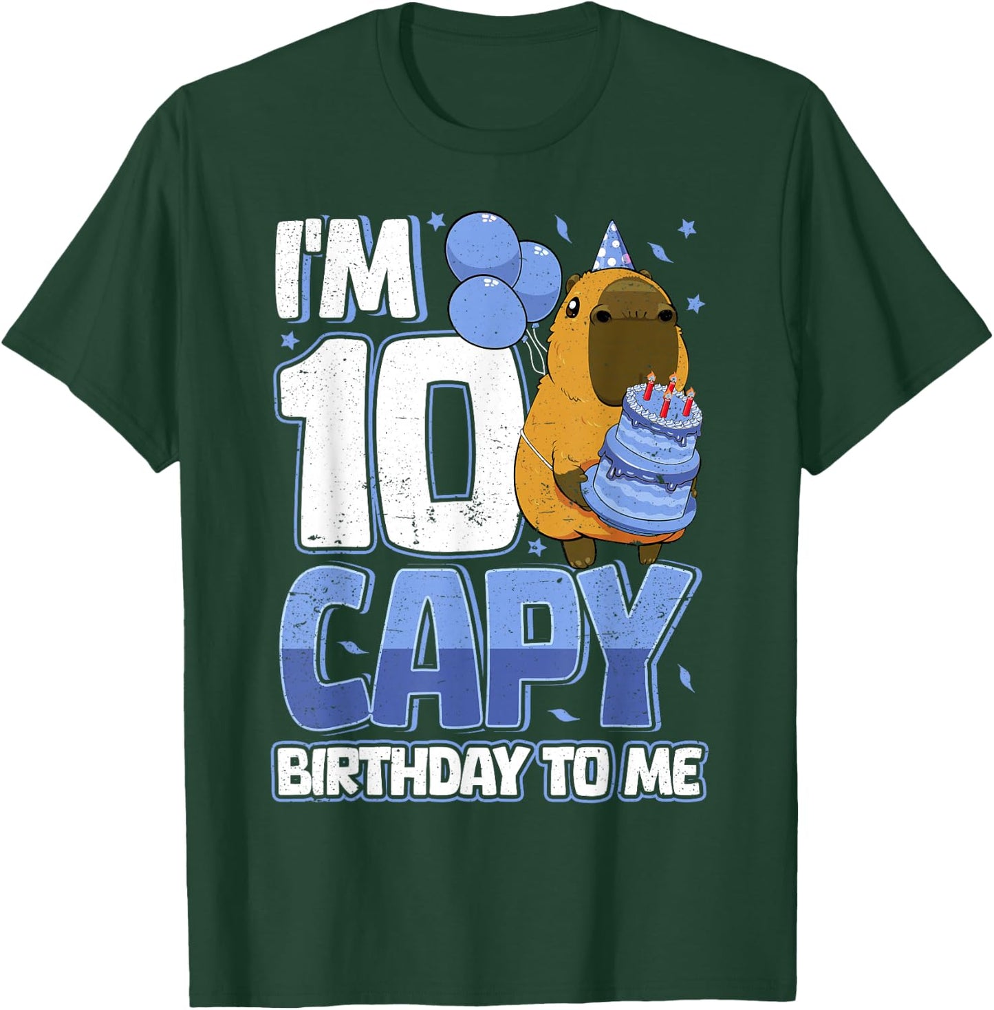 10 Years Capy Birthday to me Boys 10th Birthday Capybara T-Shirt - T-Shirt | Forest