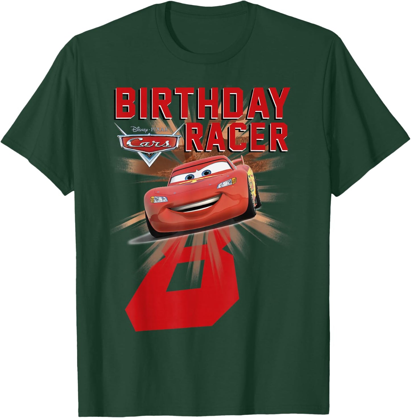 Disney Pixar Cars 8th Birthday Racer McQueen Graphic T-Shirt - T-Shirt | Forest