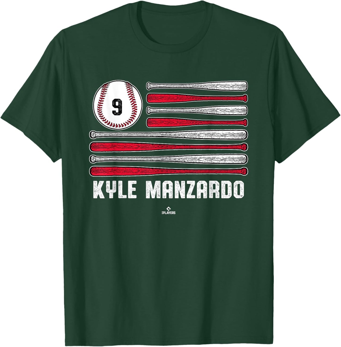 Baseball American Flag Kyle Manzardo Cleveland Baseball T-Shirt - T-Shirt | Forest
