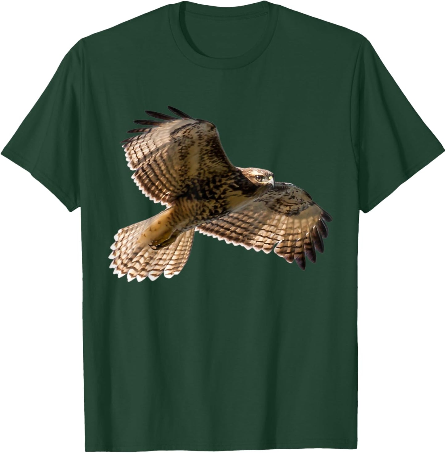 CanvasByNature Red-Tailed Hawk - Women's Classic Fit Black Short Sleeve - Wildlife Animal Print - Small T-Shirt - T-Shirt | Forest