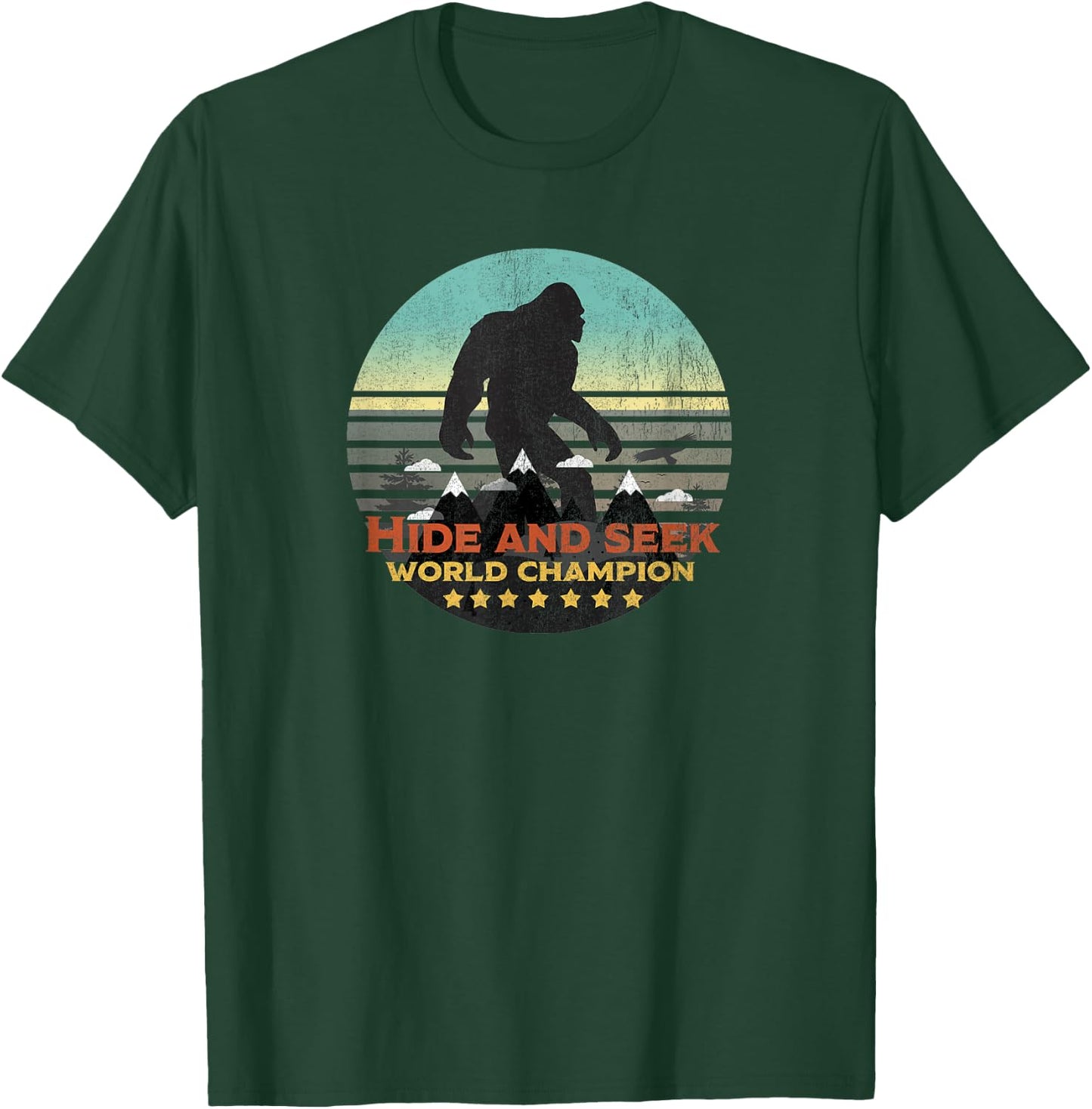 Hide and Seek Champion Retro Big foot is real T-Shirt - T-Shirt | Forest