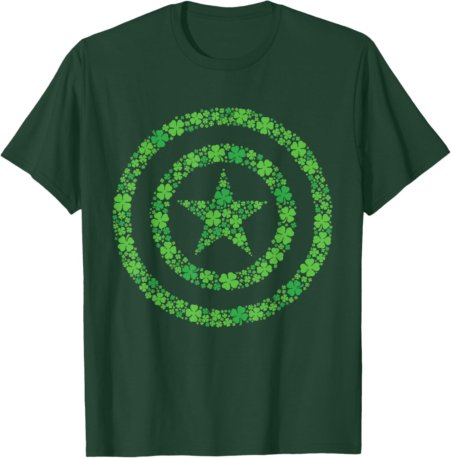 Marvel Captain America St Patrick's Day Green Clover Shield T-Shirt - T-Shirt | Forest