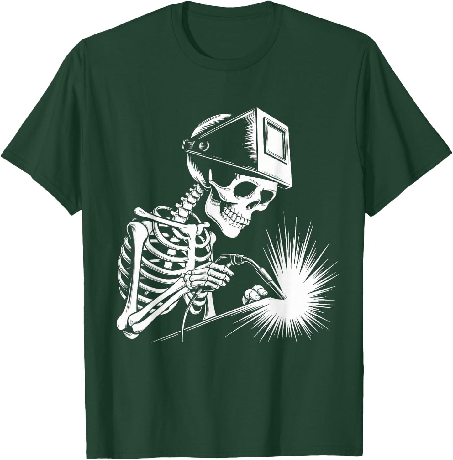 Funny Skeleton Welding Lovers Spooky Halloween Welder T-Shirt - T-Shirt | Forest