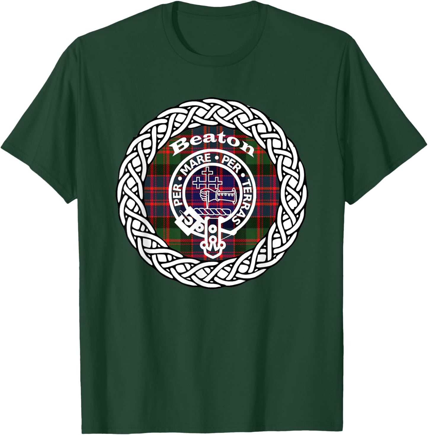 Beaton surname Scottish clan tartan crest badge T-Shirt - T-Shirt | Forest